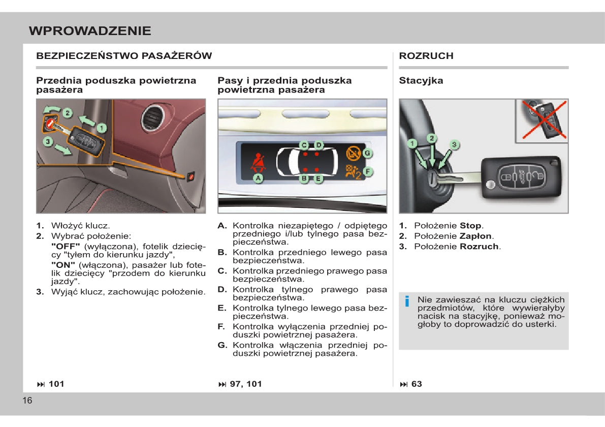 2013-2014 Peugeot 308 CC Owner's Manual | Polish
