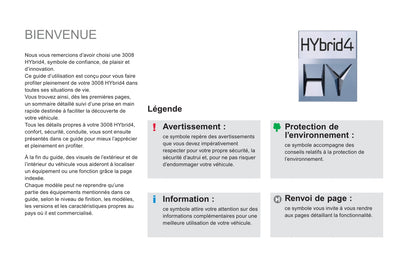 2013-2015 Peugeot 3008 HYbrid4 Owner's Manual | French