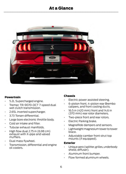 2020 Ford Mustang Shelby GT500 Owner's Manual | English