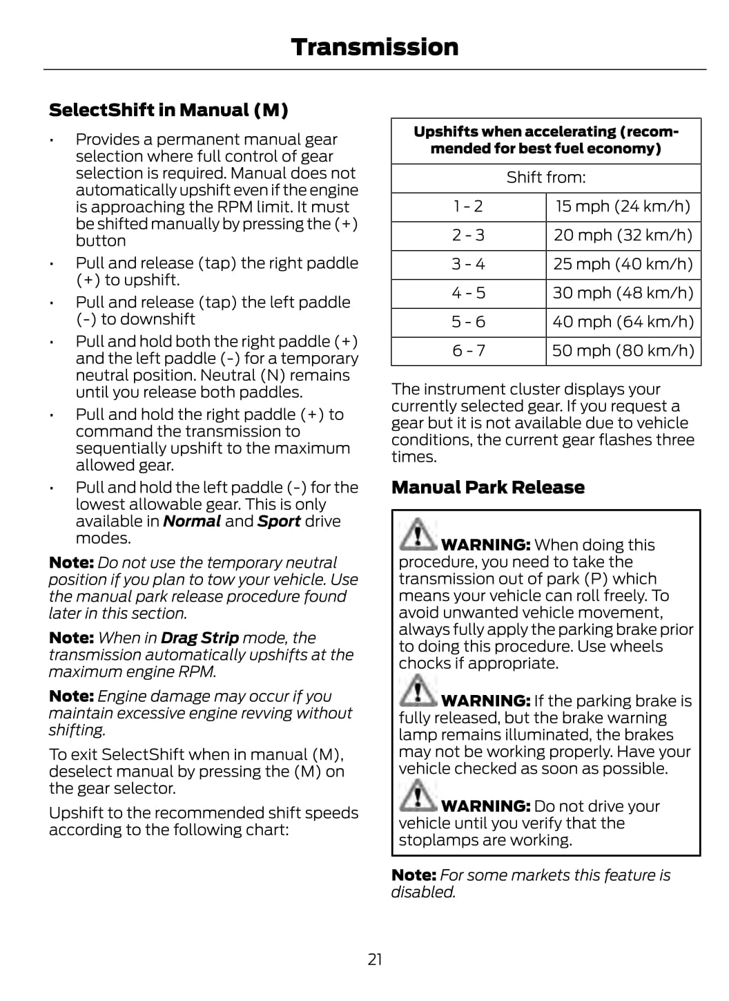 2020 Ford Mustang Shelby GT500 Owner's Manual | English