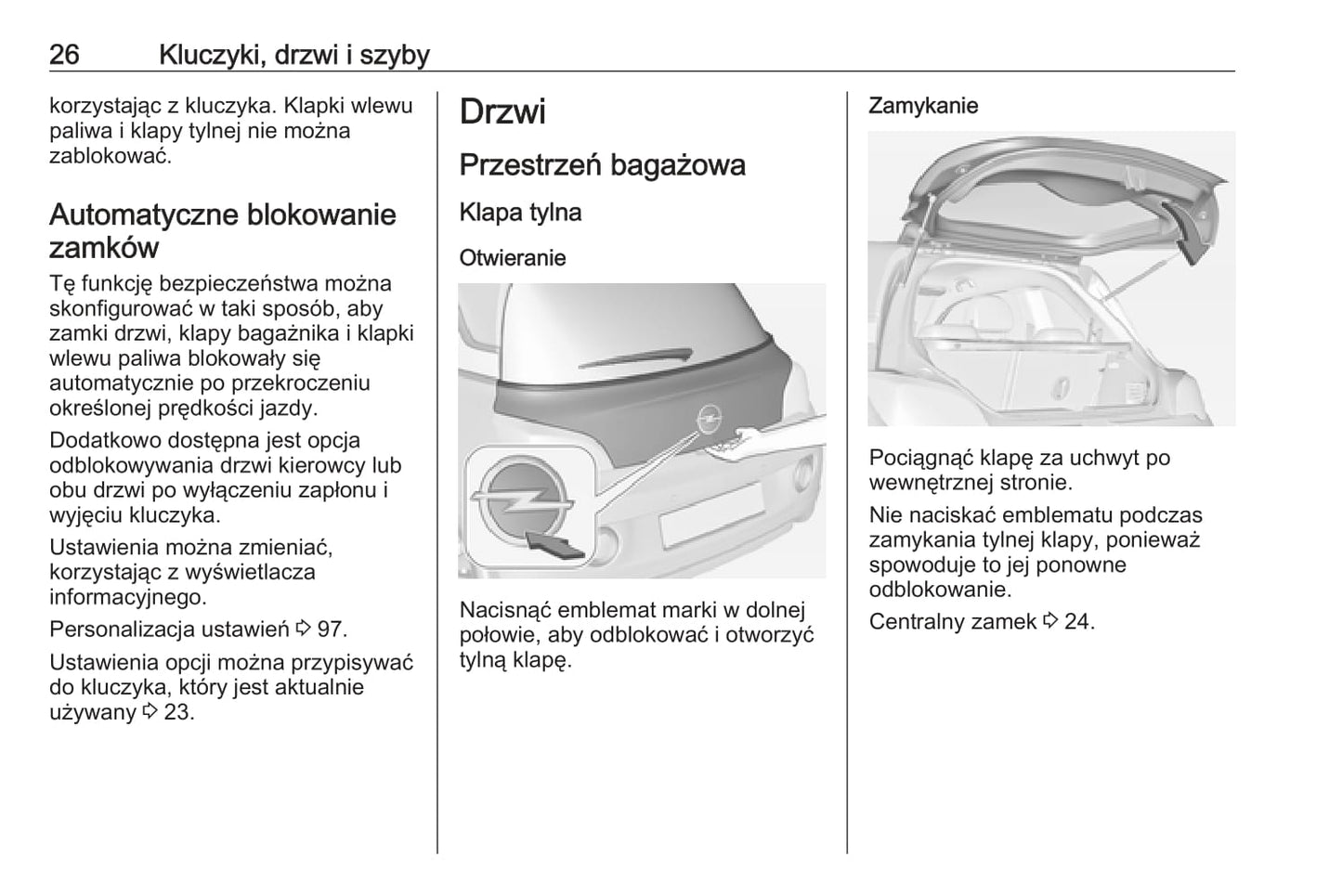 2019 Opel Adam Owner's Manual | Polish