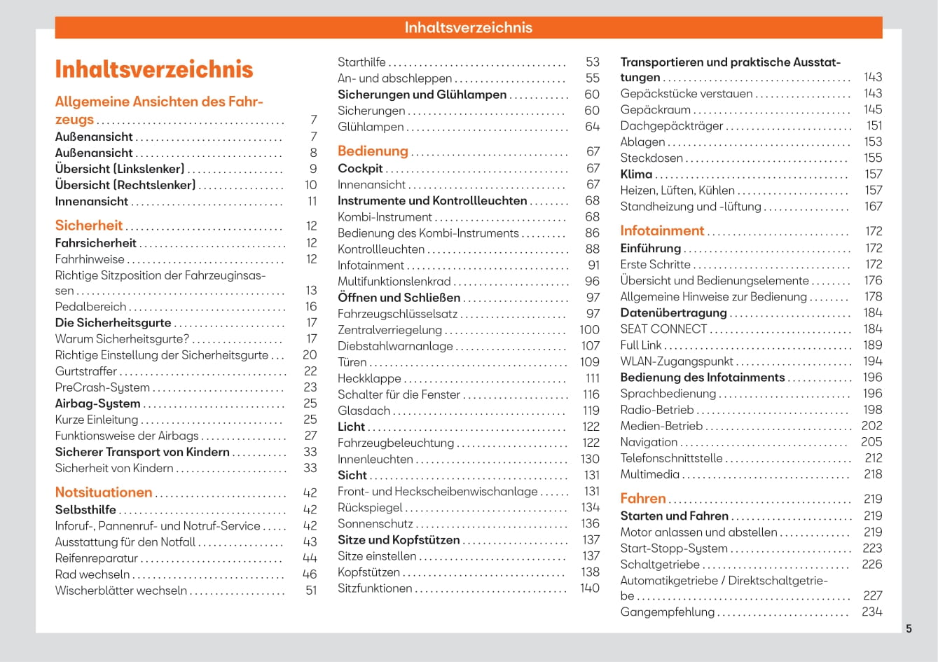 2020-2023 Seat Ateca Owner's Manual | German