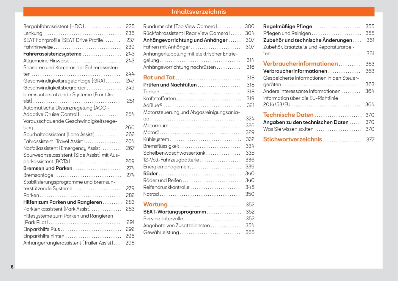 2020-2023 Seat Ateca Owner's Manual | German