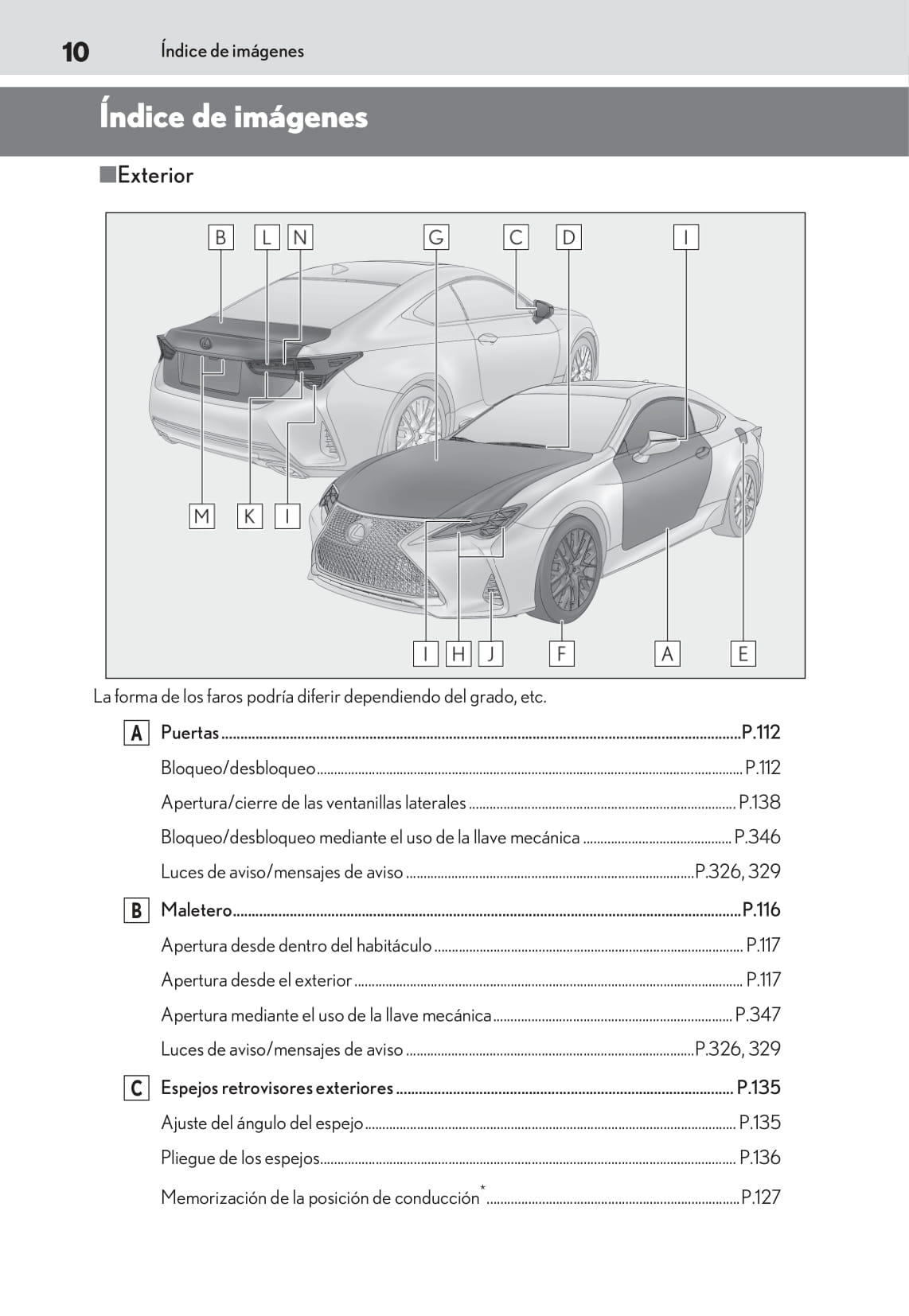 2018-2019 Lexus RC 300h Bedienungsanleitung | Spanisch
