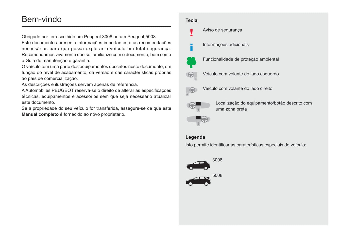 2020-2022 Peugeot 3008/5008 Bedienungsanleitung | Portugiesisch