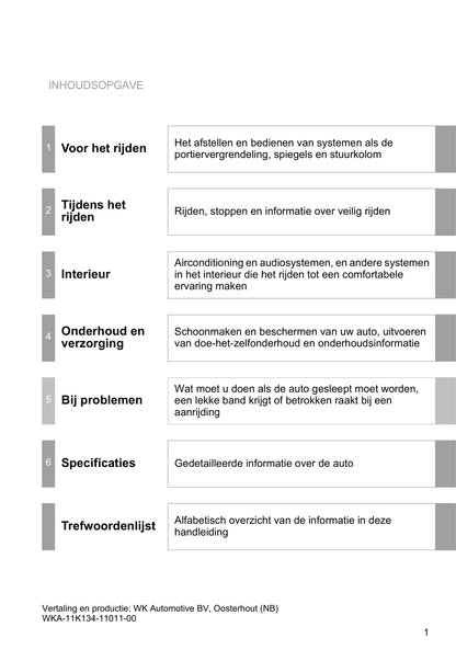 2011-2012 Toyota Verso Gebruikershandleiding | Nederlands