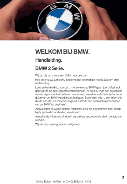 2019 BMW 2 Series Gebruikershandleiding | Nederlands