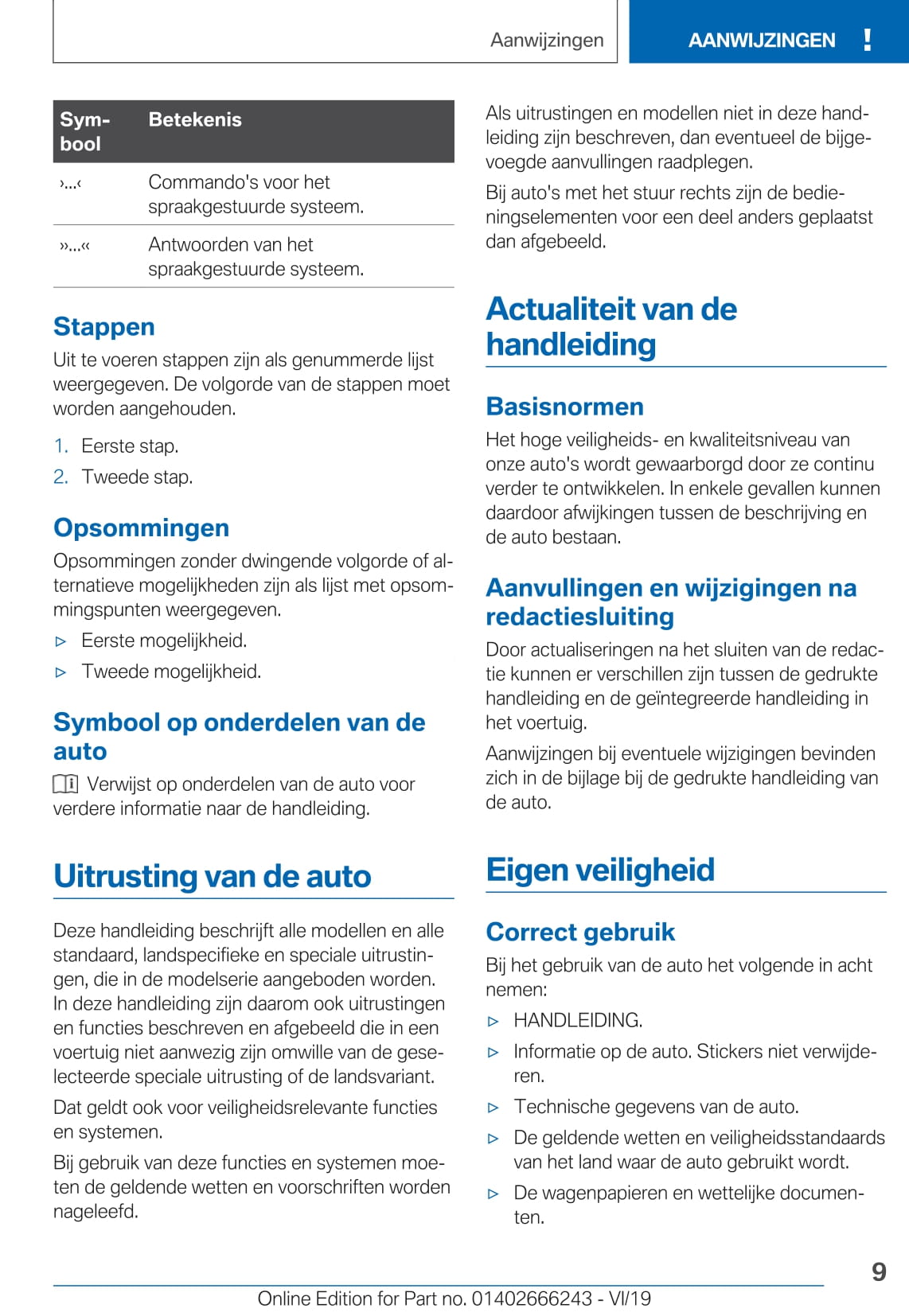 2019 BMW 2 Series Owner's Manual | Dutch