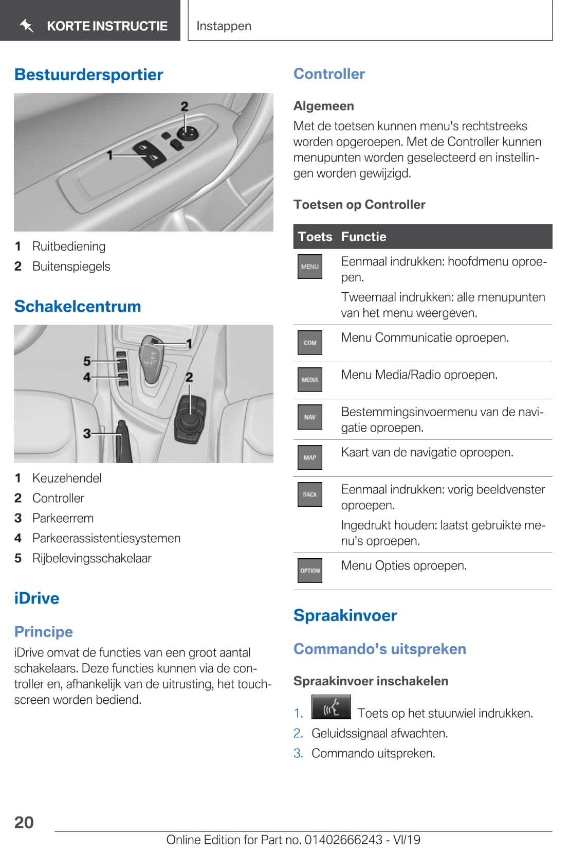 2019 BMW 2 Series Owner's Manual | Dutch