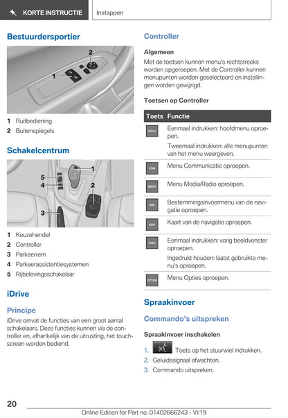 2019 BMW 2 Series Owner's Manual | Dutch