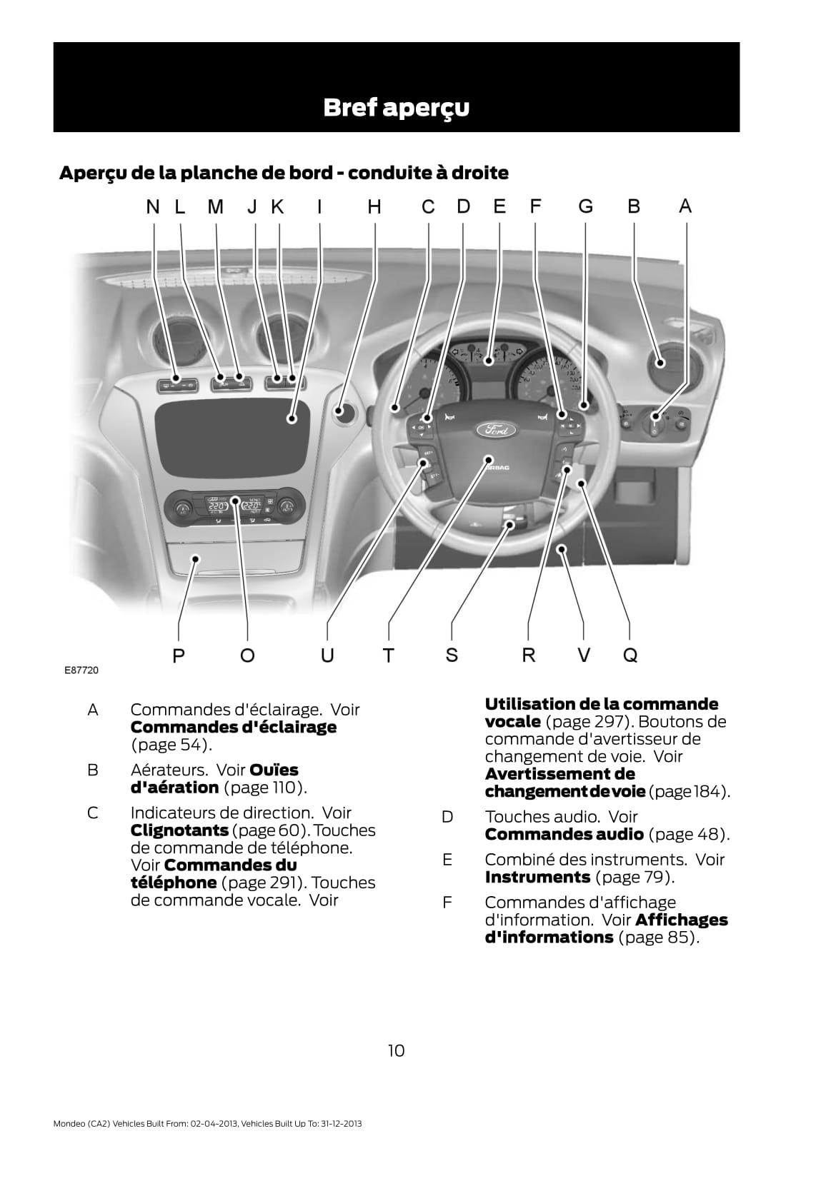 2013 Ford Mondeo Owner's Manual | French