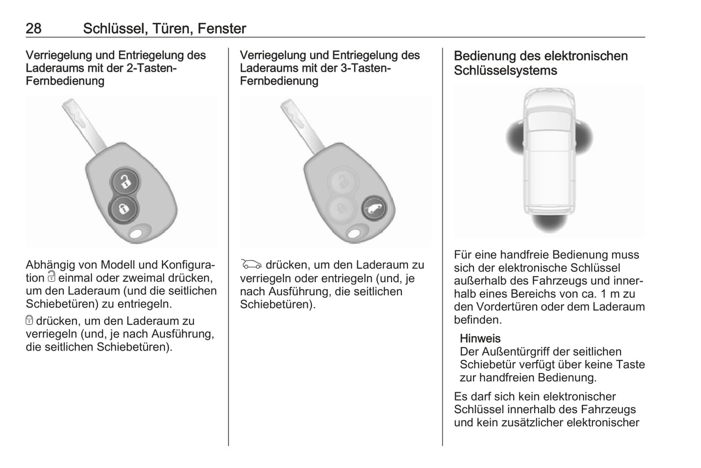 2019 Opel Vivaro Owner's Manual | German