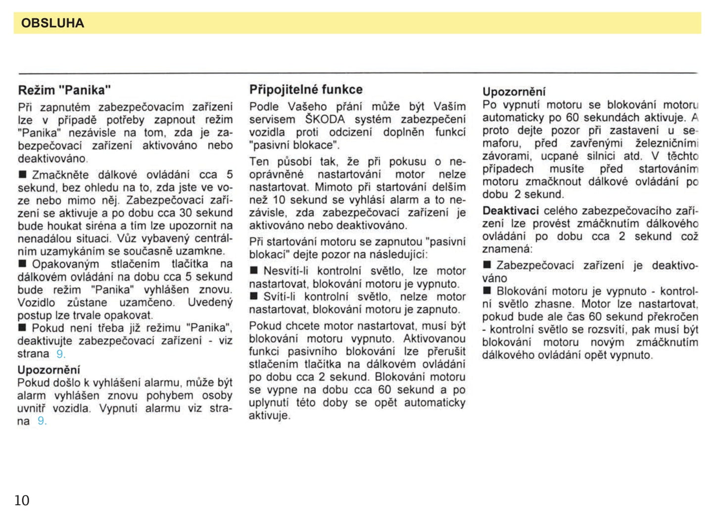 1993-1994 Skoda Favorit Owner's Manual | Czech