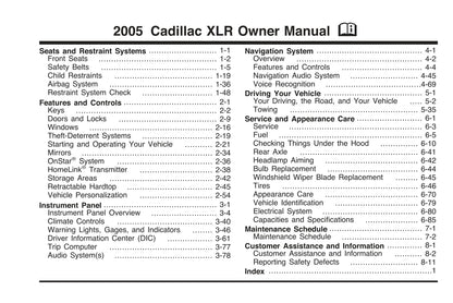 2005 Cadillac XLR Owner's Manual | English