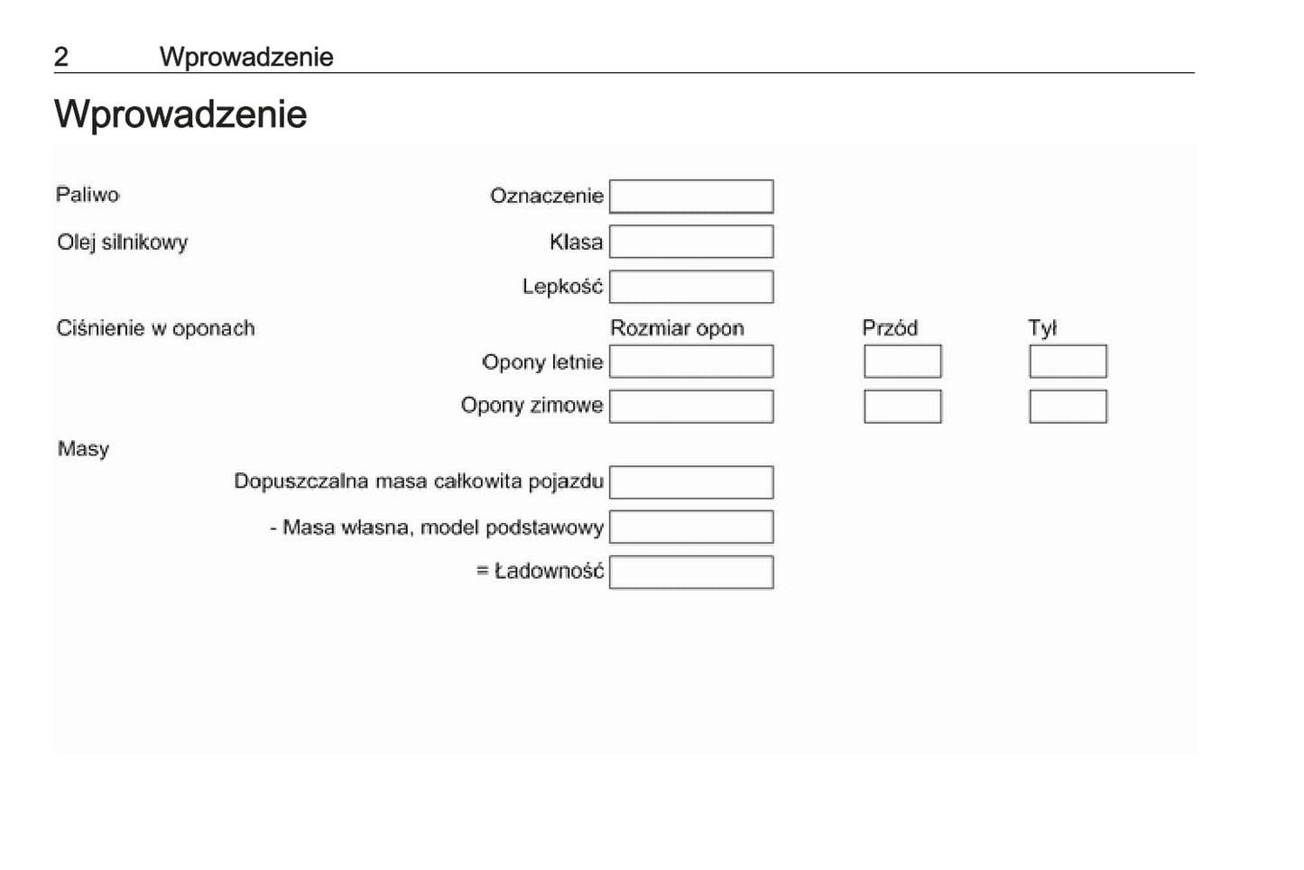 2018 Opel Karl Owner's Manual | Polish