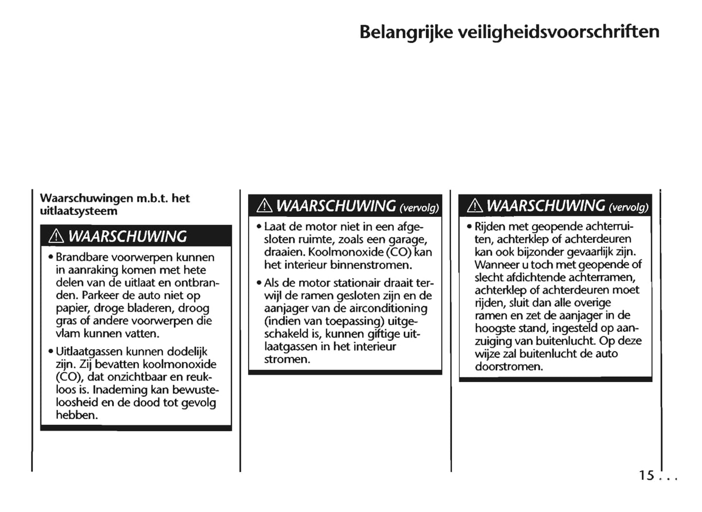 1997-2005 Chevrolet Trans Sport Owner's Manual | Dutch