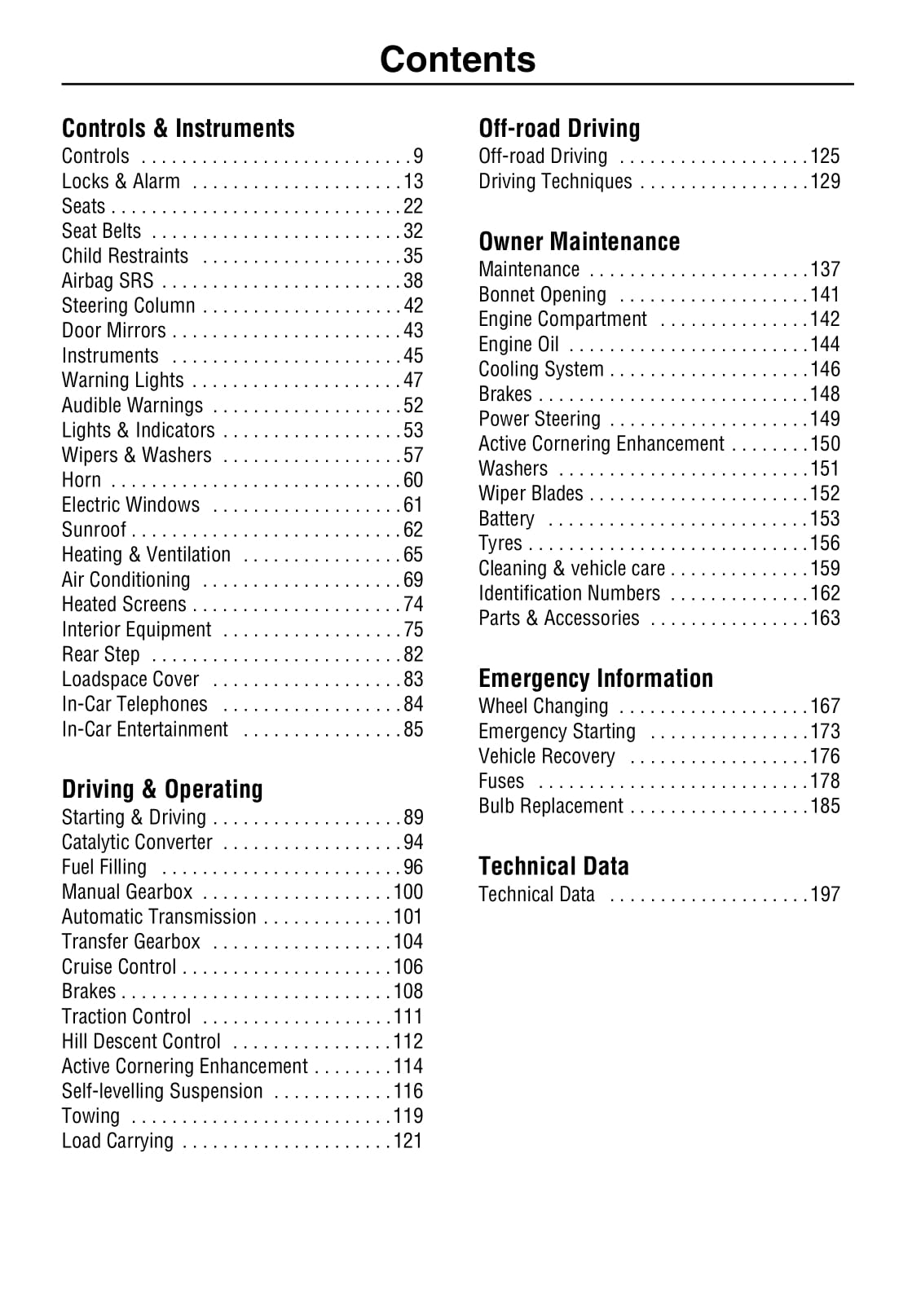 2000-2001 Land Rover Discovery 2 Owner's Manual | English