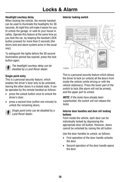 2000-2001 Land Rover Discovery 2 Owner's Manual | English