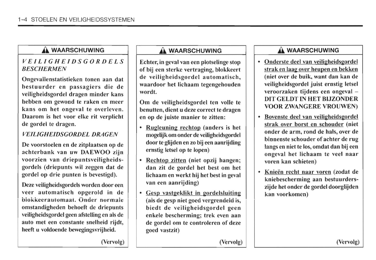 2000-2006 Daewoo Evanda Manuel du propriétaire | Néerlandais