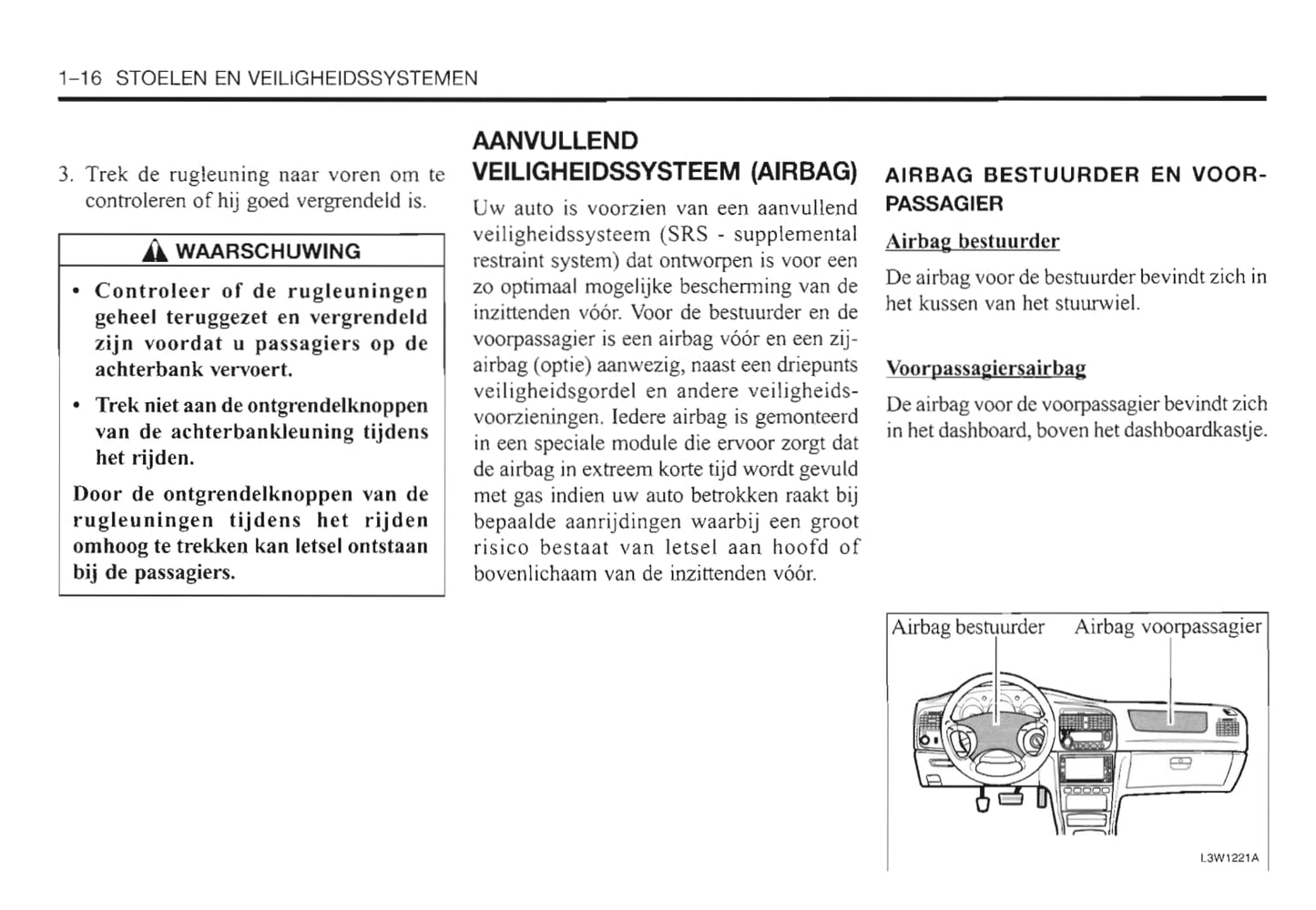 2000-2006 Daewoo Evanda Owner's Manual | Dutch