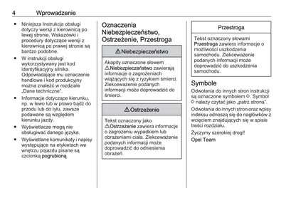 2020 Opel Vivaro Owner's Manual | Polish