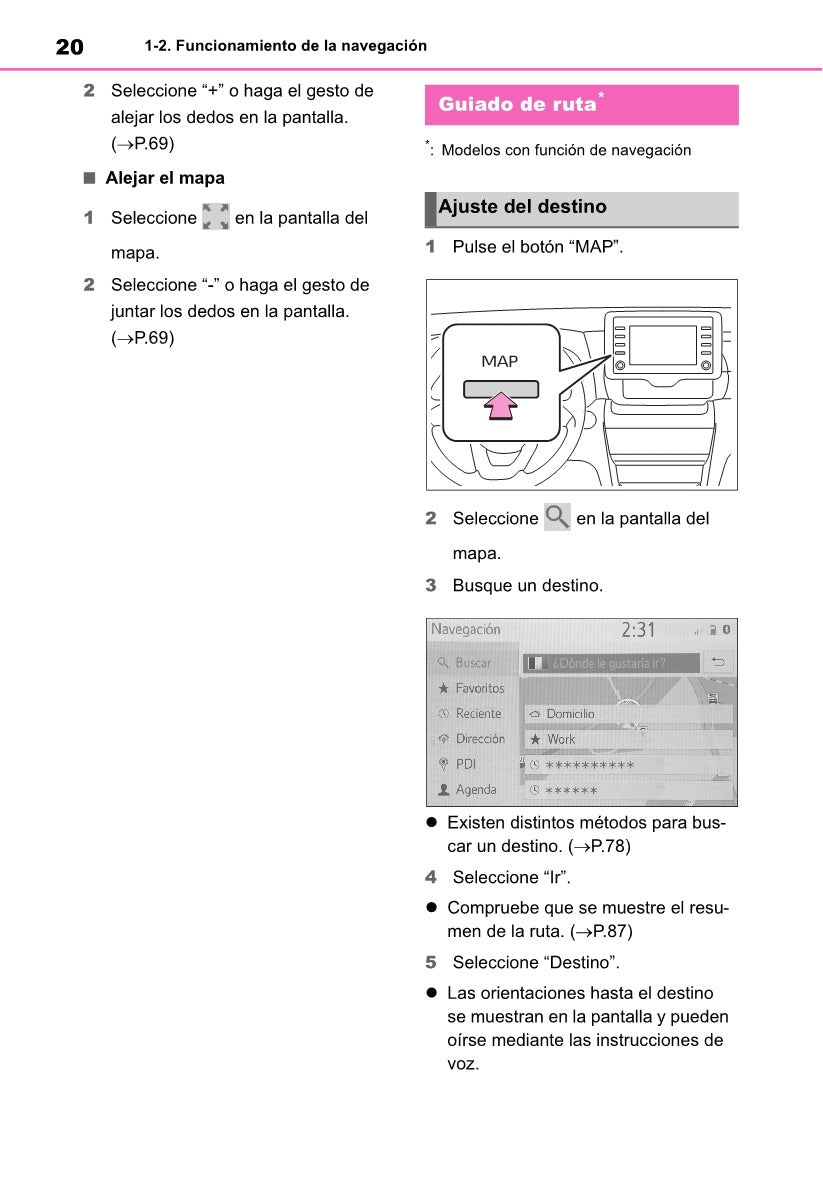 Toyota Yaris Cross Navigation / Multimedia Manual de Instrucciones 2021 - 2023