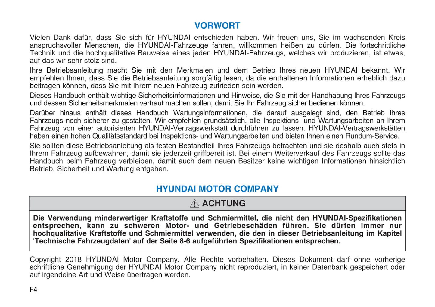 2018-2023 Hyundai Nexo Manuel du propriétaire | Allemand