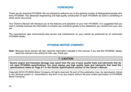 2016-2017 Hyundai Tucson Bedienungsanleitung | Englisch