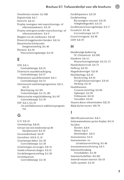 2003-2006 Volkswagen Touran Owner's Manual | Dutch