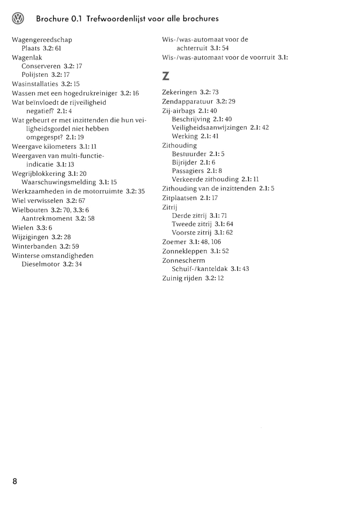 2003-2006 Volkswagen Touran Gebruikershandleiding | Nederlands