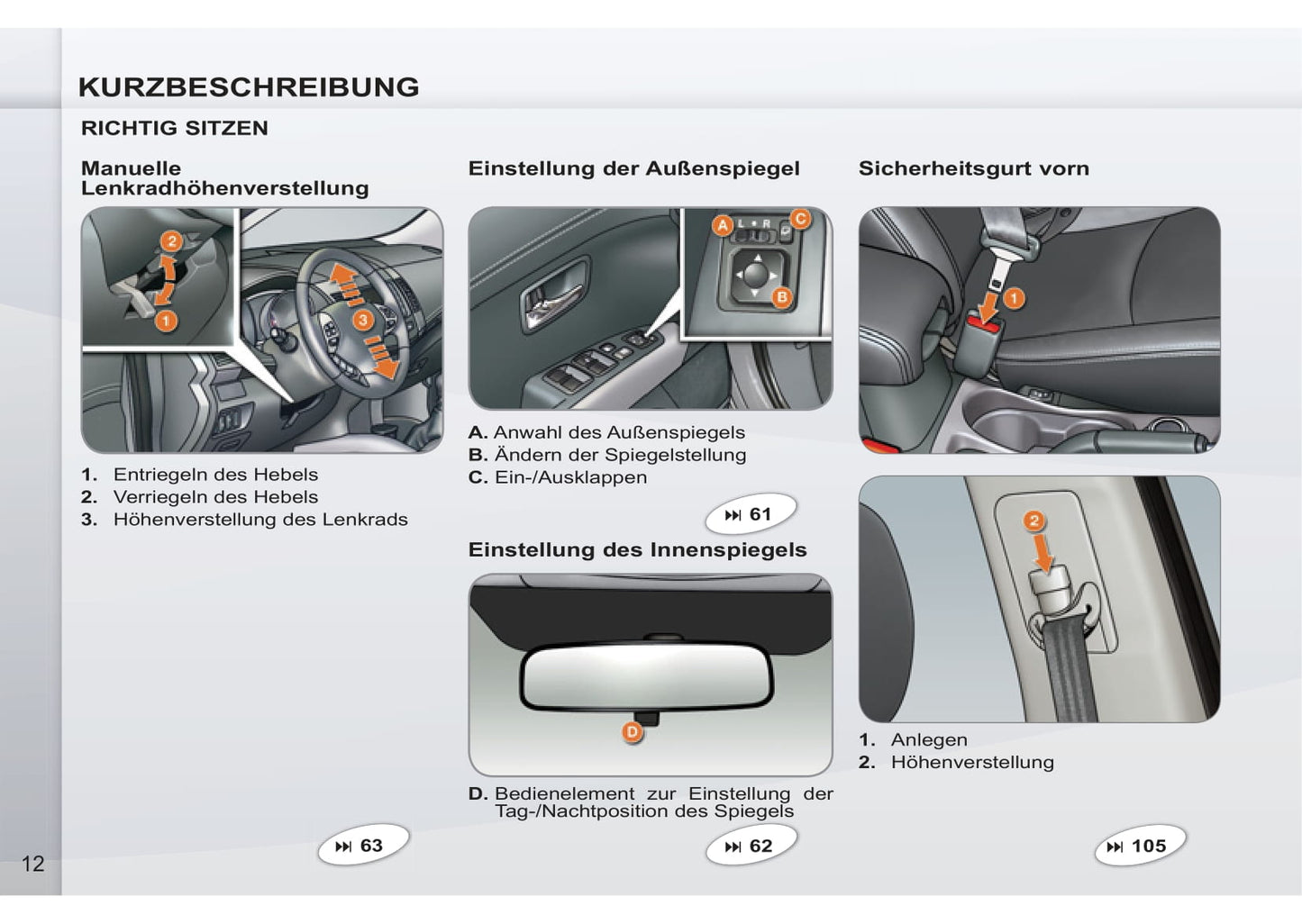 2011-2012 Peugeot 4007 Bedienungsanleitung | Deutsch