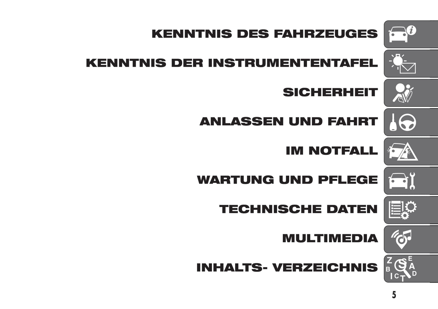 2018-2019 Fiat 500/500C Owner's Manual | German