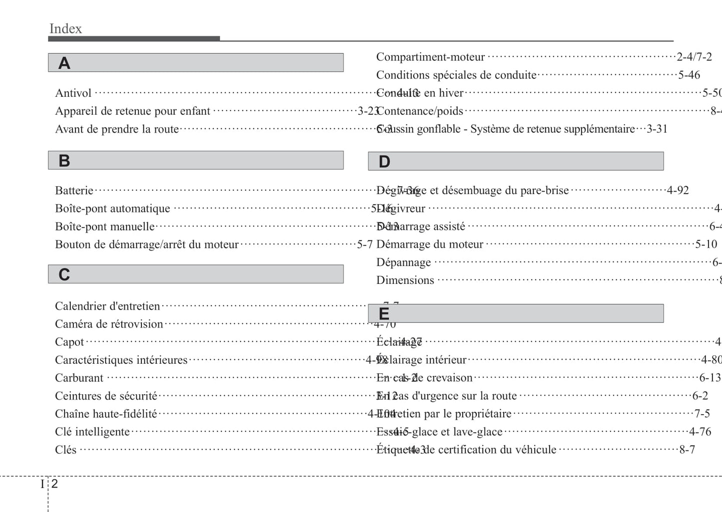 2012 Kia Rio Owner's Manual | French