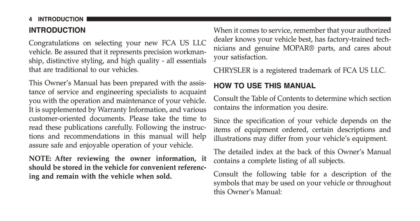2016 Chrysler Country/Town Owner's Manual | English