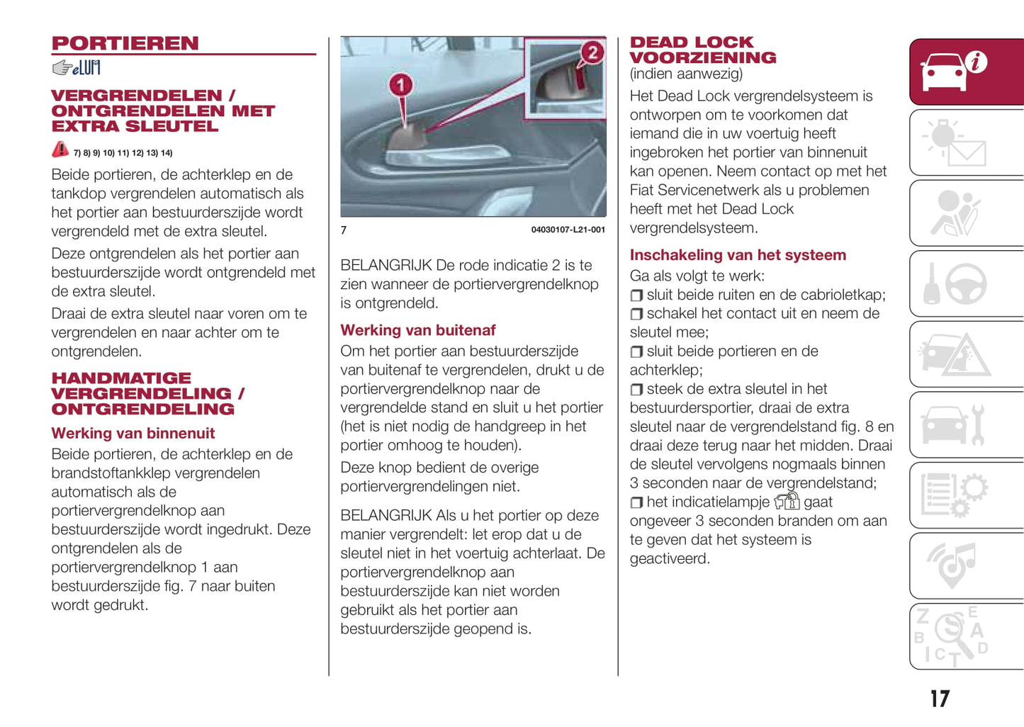 2016-2017 Fiat 124 Spider Gebruikershandleiding | Nederlands