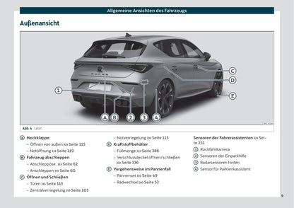 2020-2023 Cupra Leon Manuel du propriétaire | Allemand