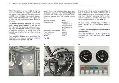 1973 BMW Bavaria Bedienungsanleitung | Englisch