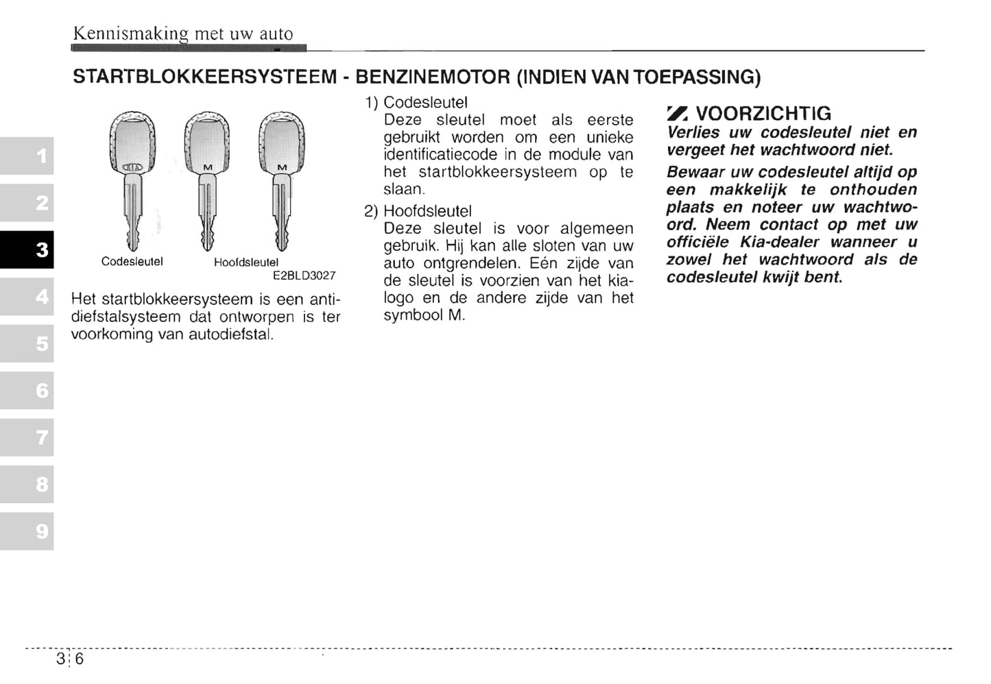 2003-2004 Kia Sorento Owner's Manual | Dutch