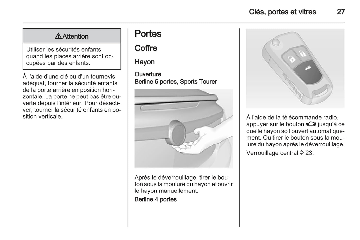 2012-2013 Opel Insignia Owner's Manual | French