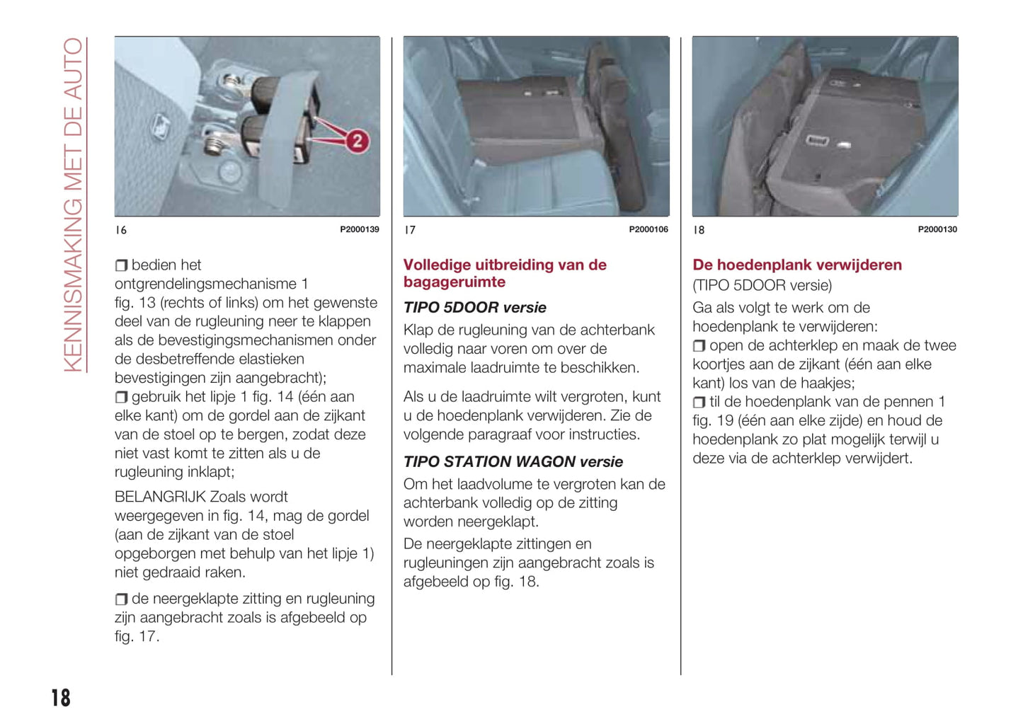 2015-2017 Fiat Tipo 5 doors/Tipo station wagon Manuel du propriétaire | Néerlandais