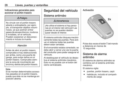 2015-2018 Opel Astra/Astra GTC Owner's Manual | Spanish