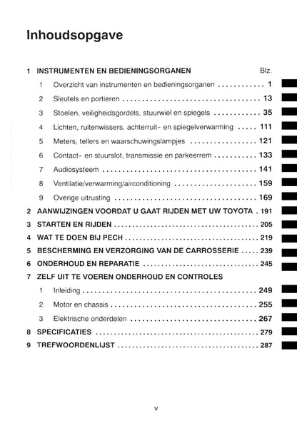 2000-2001 Toyota Yaris Verso Owner's Manual | Dutch