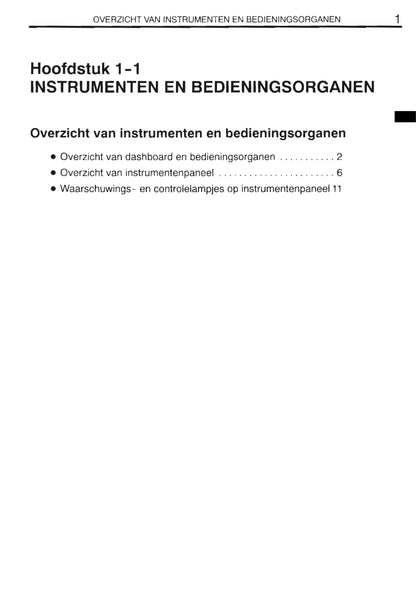 2000-2001 Toyota Yaris Verso Gebruikershandleiding | Nederlands