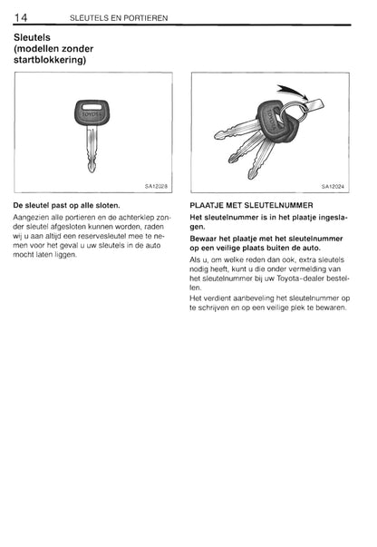 2000-2001 Toyota Yaris Verso Gebruikershandleiding | Nederlands