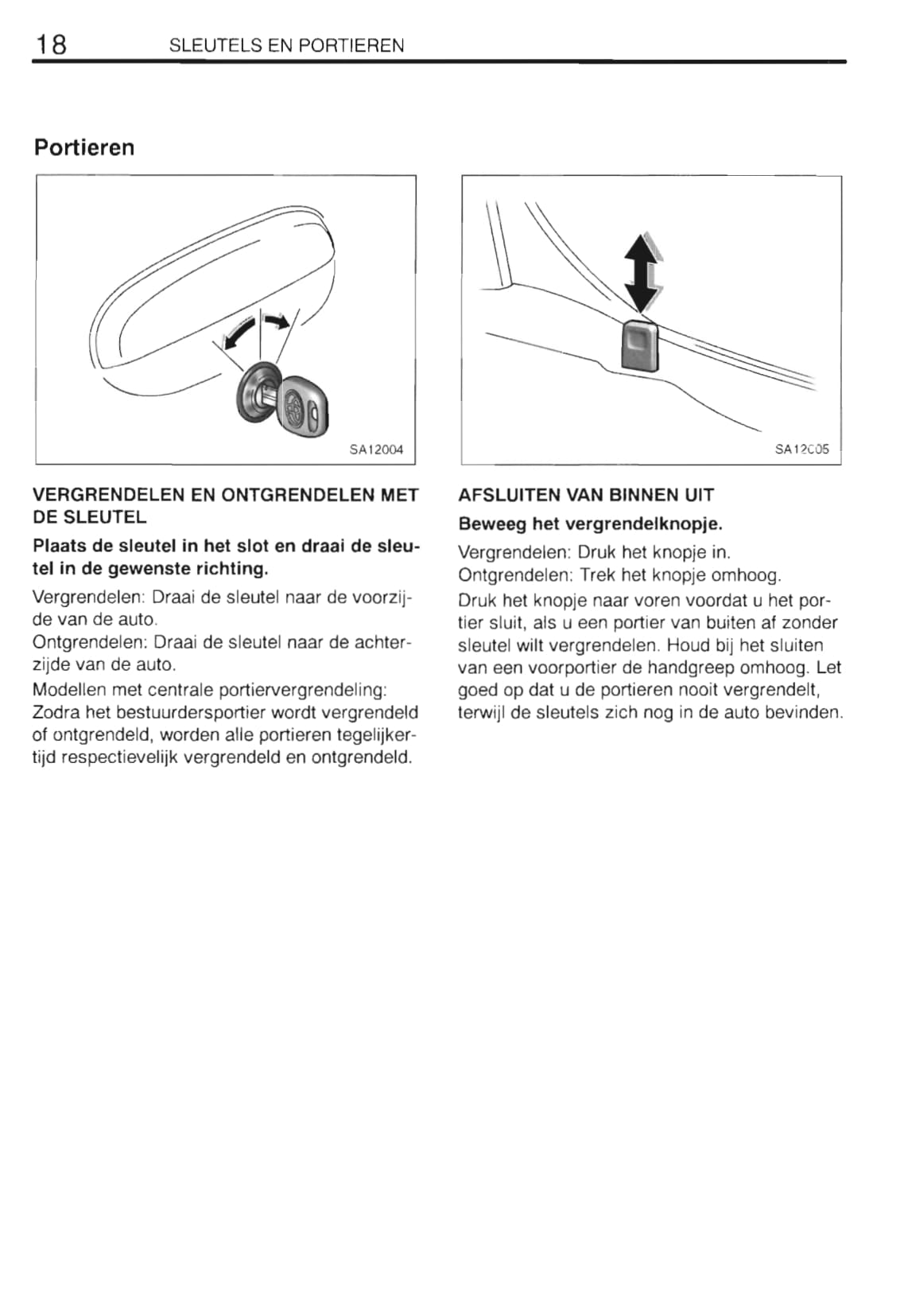 2000-2001 Toyota Yaris Verso Gebruikershandleiding | Nederlands