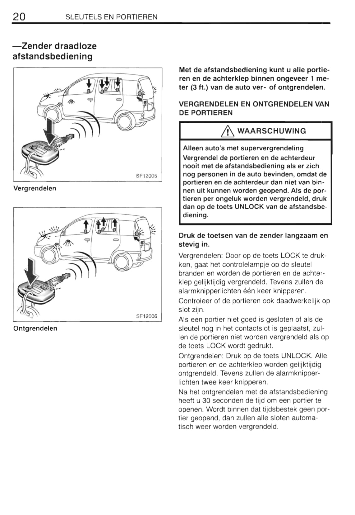 2000-2001 Toyota Yaris Verso Gebruikershandleiding | Nederlands