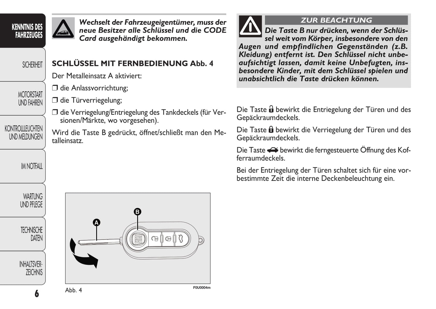 2009-2012 Fiat Punto Evo Manuel du propriétaire | Allemand