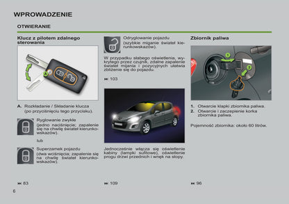 2012-2013 Peugeot 308 Owner's Manual | Polish