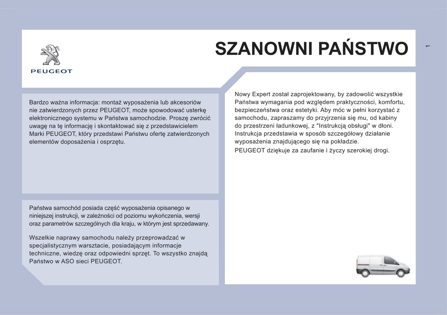 2011-2012 Peugeot Expert Bedienungsanleitung | Polnisch