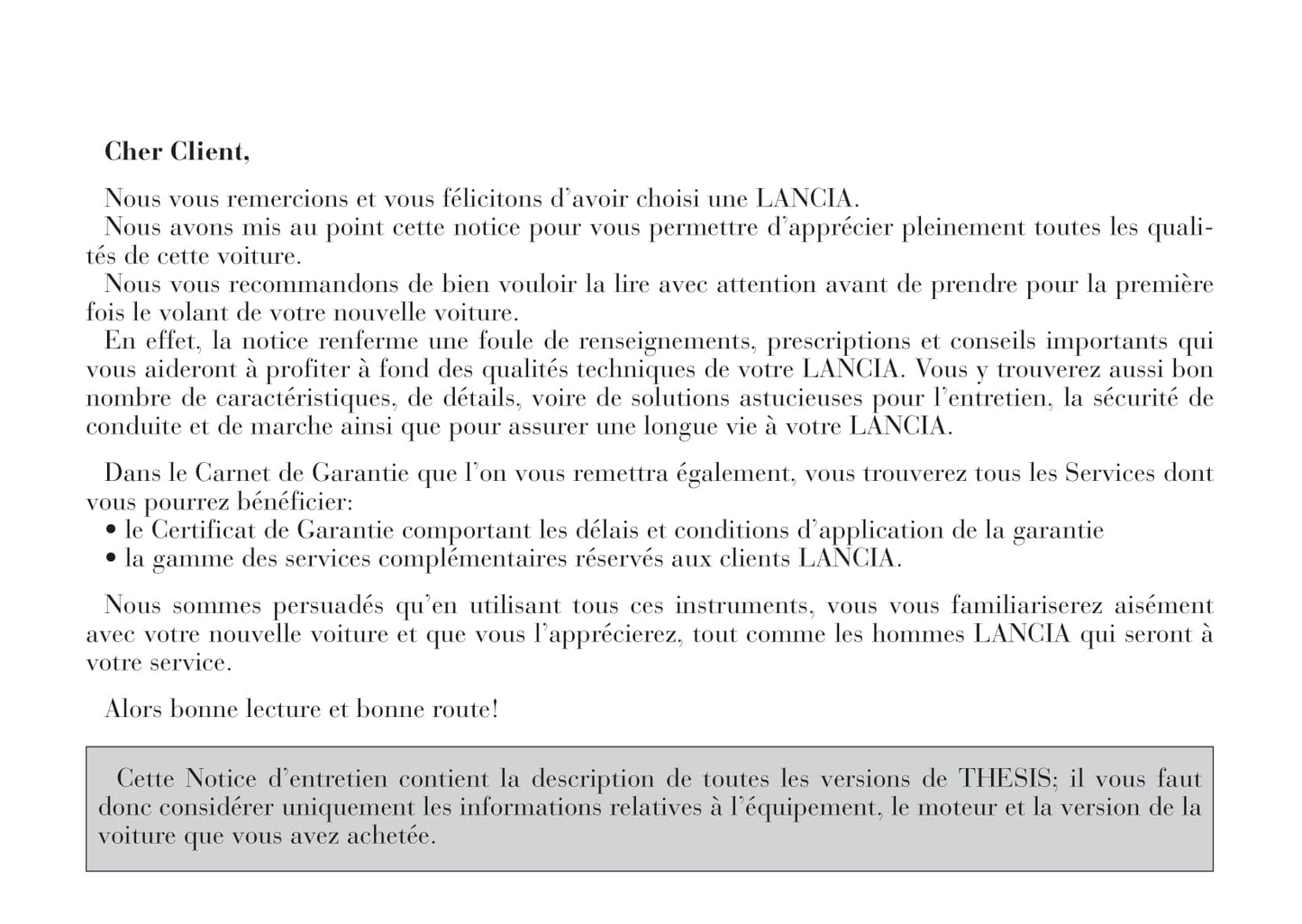 2002-2008 Lancia Thesis Manuel du propriétaire | Français